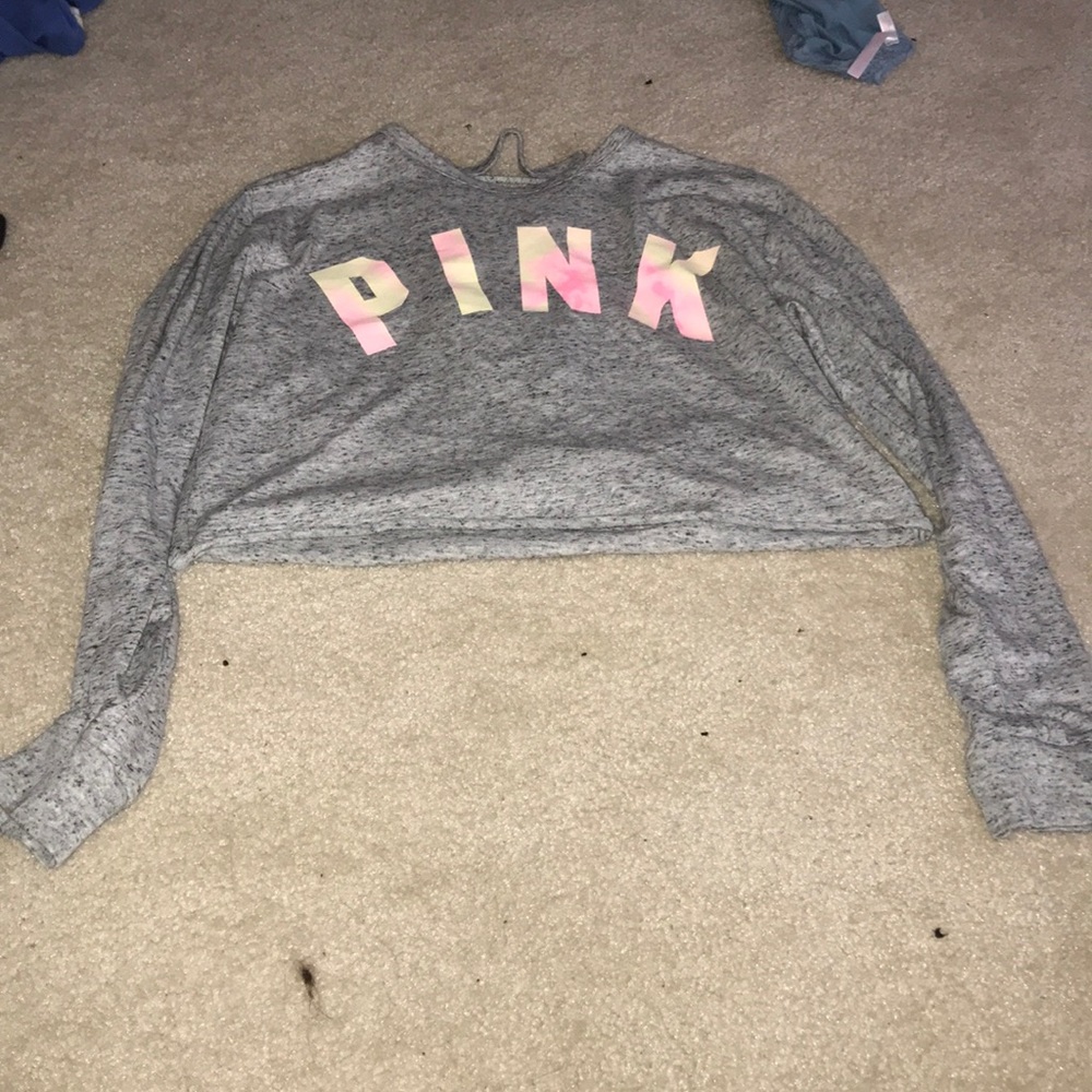 Pink long sleeve crop top🔵